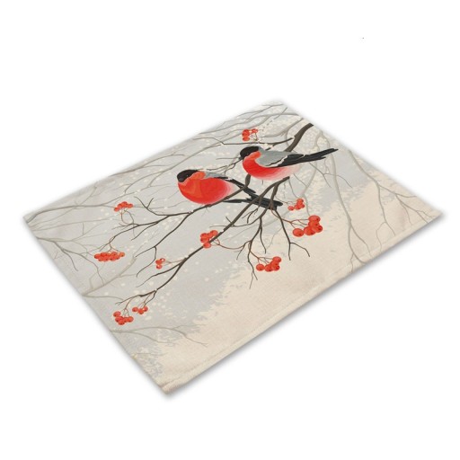 Tafeldecoratie met vogel en bloemen