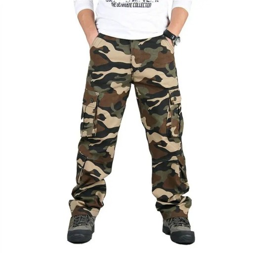 Taktische Camouflage-Hose für Herren, mehrere Taschen, Militärstil, Outdoor-Hose, strapazierfähiges Material, für Camping, Wandern, Arbeit