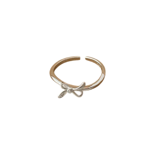 Tamaño ajustable Anillo abierto universal para mujer con lazo Anillo delgado liso minimalista Joya elegante para mujeres