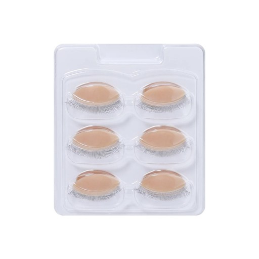 Tampas substitutas com pestanas uniformes em PVC macio 6 pares Pestanas finas e delicadas para treino básico Tampas de treino para iniciantes