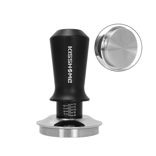 Tamper för malet kaffe 53,3 mm med dubbelfjäder i rostfritt stål 304 Professionell tampare med platt bas för espresso