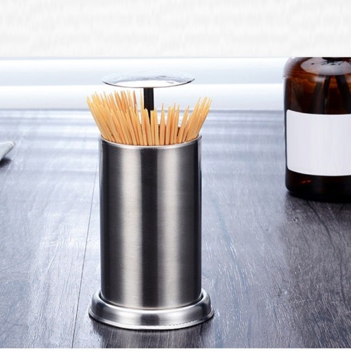 Tandstikkerdispenser i rustfrit stål