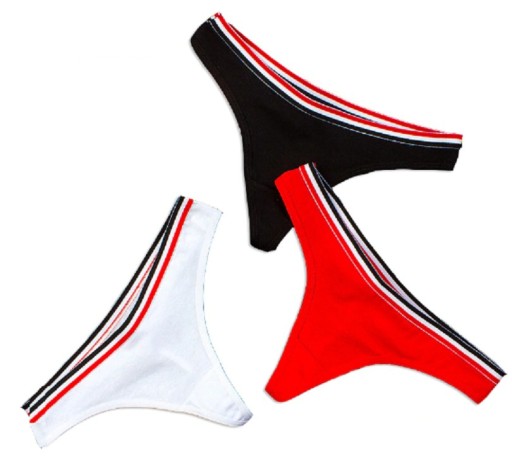 Tanga da donna con bordo a righe
