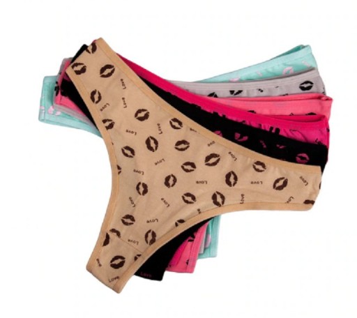 Tangas femininas com estampado - 6 pcs