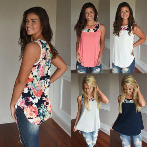 Tanktop med blomsterprint til kvinder
