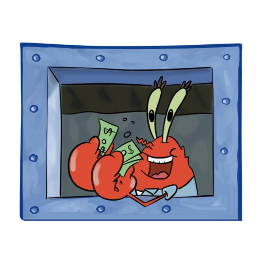 Tapestry 90 x 150 cm Mr. Krabs Cartoon Wall Hanging Colourful Fabric Decoration for Children's Room Aesthetic Wall Decor