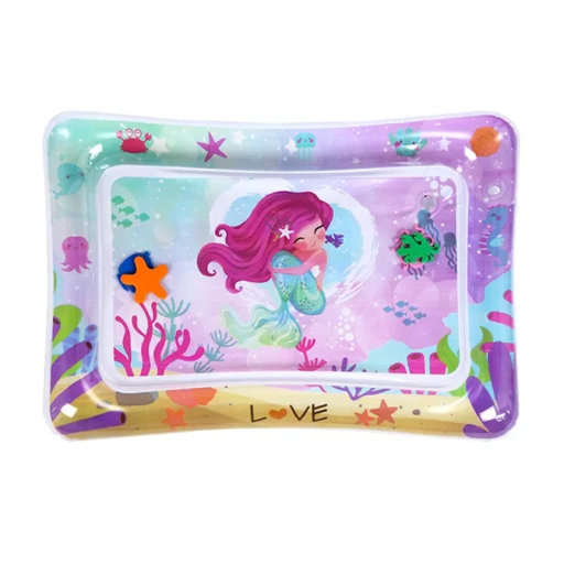 Tapete de Água para Crianças 66x47 cm Tapete Inflável em PVC para Bebés Desenvolvimento dos Sentidos e da Motricidade Diversão ao Brincar de Barriga para Baixo Atividade de Verão