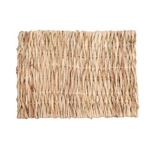 Tapete de junco natural para roedores 40 x 28 cm Substrato ecológico para gaiola Para coelhos, porquinhos-da-índia, chinchilas e outros pequenos