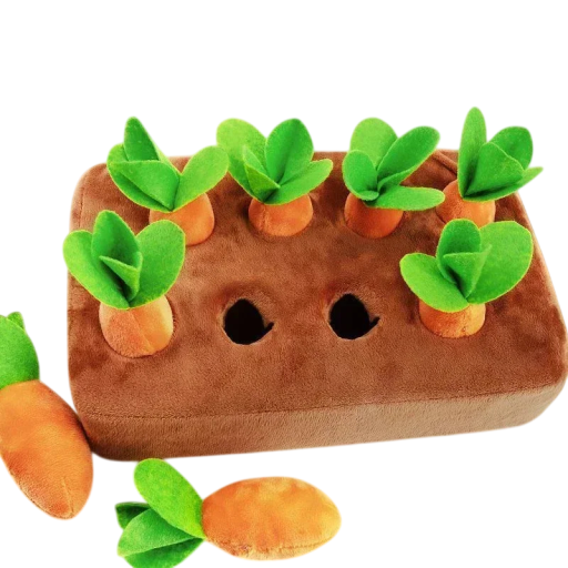 Tapete de olfato para cães 28,5 x 17 x 6 cm 8 pcs cenouras destacáveis Brinquedo interativo para trabalho de olfato e estimulação mental