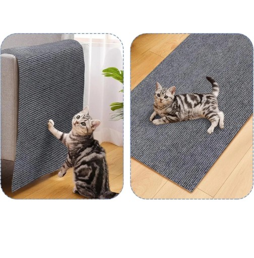 Tapete protetor autocolante contra arranhões de gatos 30x60 cm Cortável Proteção de sofás, paredes e móveis Superfície de arranhar em veludo