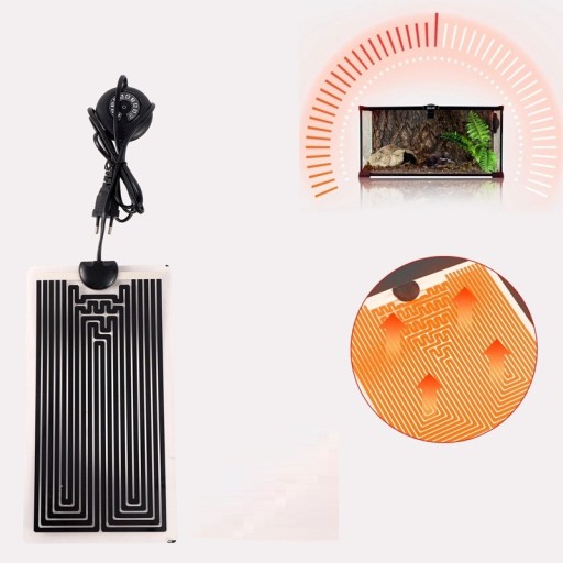 Tapis chauffant pour reptiles 40W 28 x 42 cm avec température réglable et connecteur EU