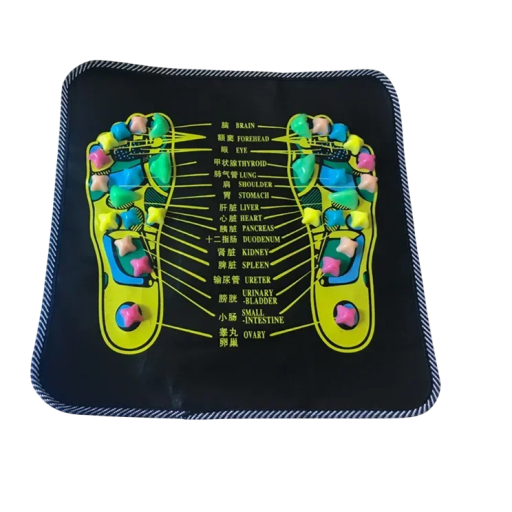 Tapis d'acupression avec pierres artificielles 35x35 cm Tapis de massage réflexe pour les pieds Stimulation des points d'acupuncture pour soulagement et relaxation