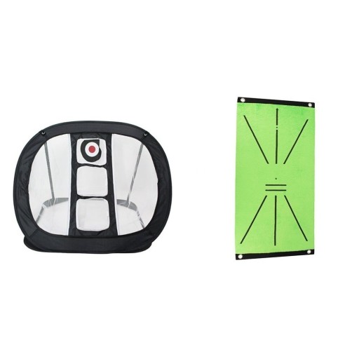 Tapis d'entraînement extérieur pour putting avec filet P3954