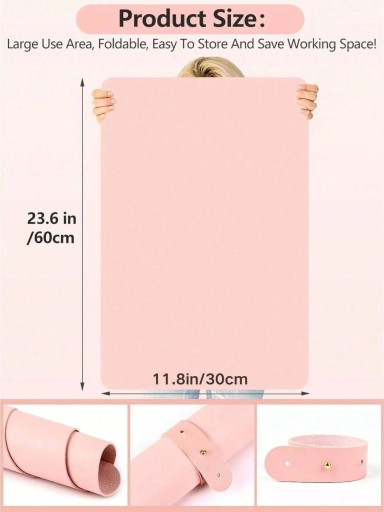 Tapis de manucure portable pliable 60 x 30 cm Support pour les mains en microfibre douce Imperméable, résistant aux salissures et aux rayures pour manucure, salon et usage domestique