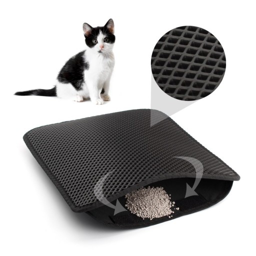 Tapis sous la litière pour chat