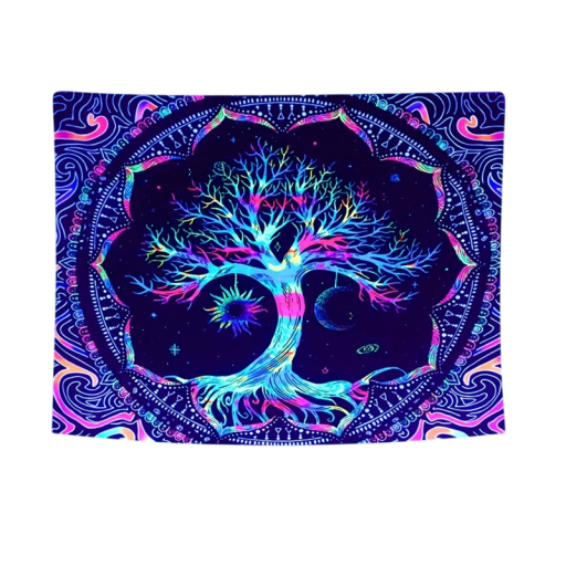 Tapiserie 60 x 90 cm cu motivul unui copac colorat Stil Boho Gobelin abstract Decorațiune suspendată pentru perete Living Dormitor Birou Cafenea Artă