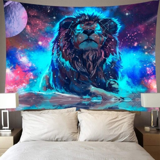 Tapisserie murale avec lion