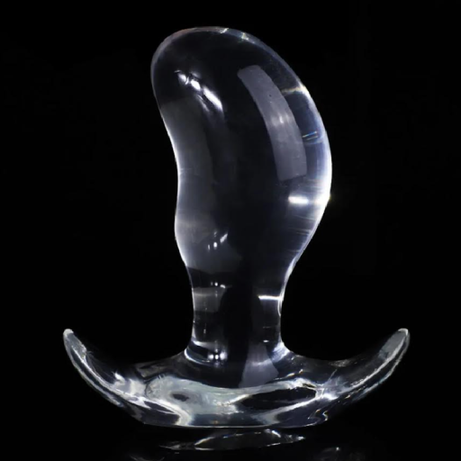 Tapón anal de goma transparente talla M con extensión embalaje discreto diseño transparente flexible fácil mantenimiento cómodo de usar