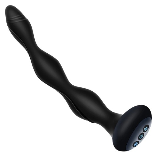 Tapón anal vibrador de silicona con burbujas, 10 modos de vibración y carga USB. Embalaje discreto.