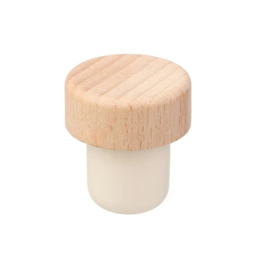 Tapón de vino de aspecto natural, clásico, reutilizable, para uso doméstico.