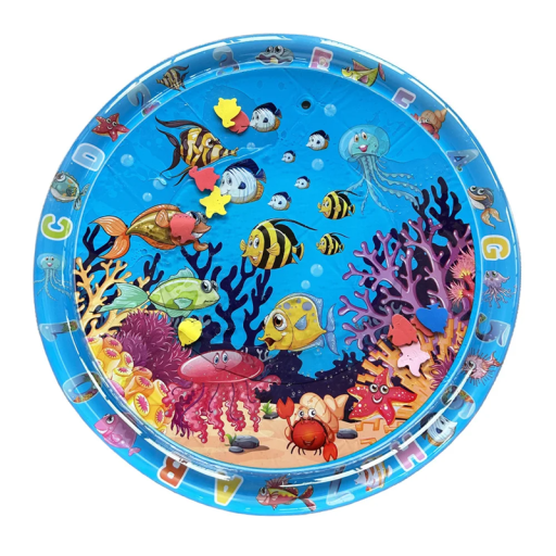 Tappetino da gioco acquatico per bambini 95 cm Cuscino gonfiabile in PVC per neonati e bambini piccoli Tappetino estivo per pancia Sviluppo motorio