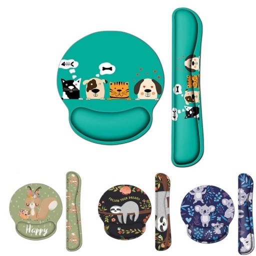 Tappetino ergonomico per mouse con supporto per polso per tastiera