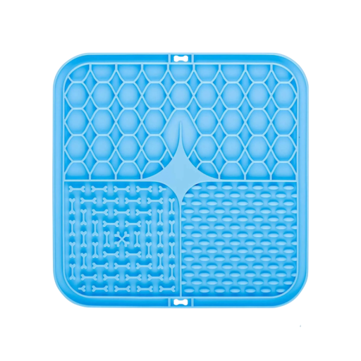 Tappetino leccabile in silicone per cani 15,5 x 15,5 cm Silicone alimentare con ventose Alimentazione lenta Divertimento e sollievo