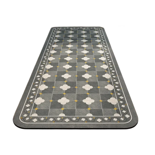 Tappeto Antiscivolo 40 x 60 cm Tappetino da Cucina Stile Retro con Motivo a Piastrelle Tappeto da Bagno Tappeto Assorbente Decorazioni per Interni Pavimento