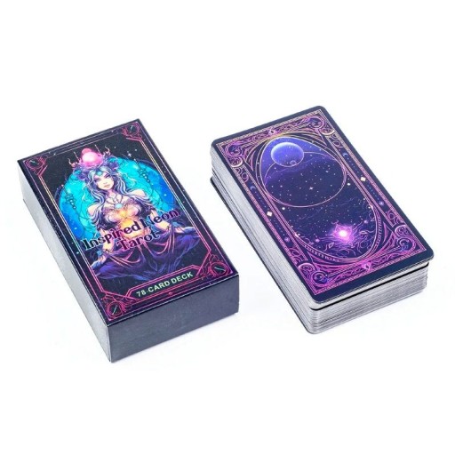 Tarot Cards 78 Cards Neon Divination Edition 10.3 x 6 cm Paper Multicoloured Illustrations for Reading and Fortune Telling