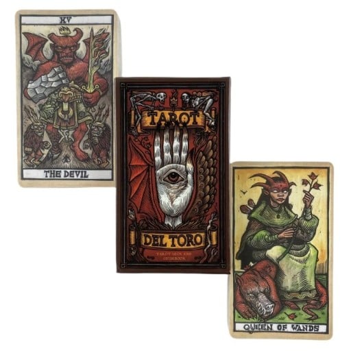Tarotkort Del Toro spådomsedition 78 kort 10,5 x 6,2 cm pappers flerfärgade illustrationer för tolkning och spådom av ödet