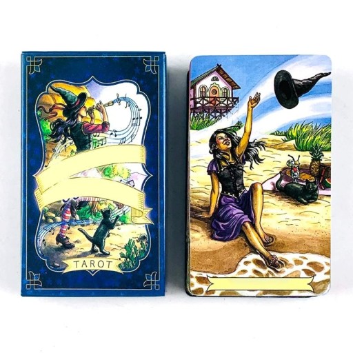 Tarotkort illustrerat spådomskortlek 10,5 x 6,2 cm färgglada tarotkort med karaktärer, symboler och scener för tolkning