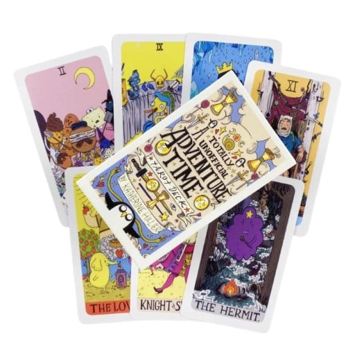 Tarotové karty Adventure Time 78 ks veštecký balíček 10,5 x 6,2 cm farebné ilustrácie pre výklad tarotu a prácu so symbolikou