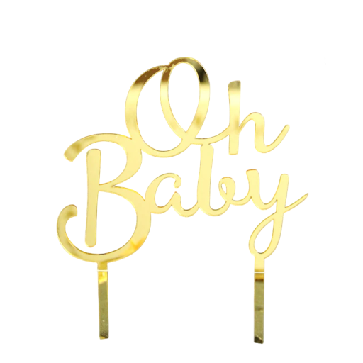 Tårtdekoration med snygg inskription för baby 11 x 9 cm Tårtdekoration med dubbel stift Tårtdekoration med inskription