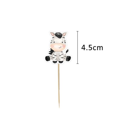 Tårtdekoration Zebra 4,5 cm Safari-stil Djur Födelsedag Söt Motiv Tårtdekoration