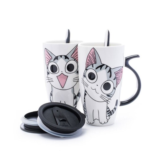 Tasse avec cuillère chat