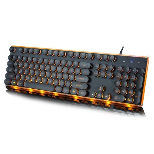 Tastatur mit orangefarbener Hintergrundbeleuchtung