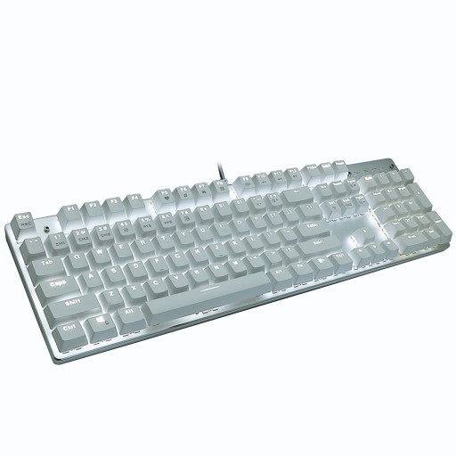 Tastatură albă pentru jocuri iluminată din spate