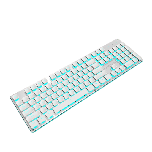 Tastatură de birou EWEADN GX710S tăcută cu iluminare LED 44x13 cm panou metalic 104 taste pentru lucru și scriere