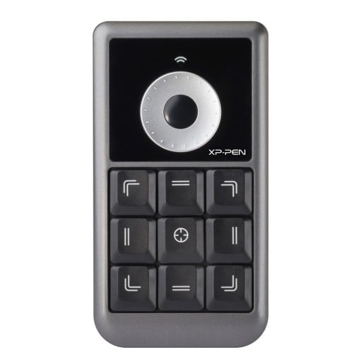 Tastiera wireless con nove tasti e controllo circolare per display touch e disegno ricevitore USB 2,4 GHz Dimensioni 13 x 7,1 x 1 cm