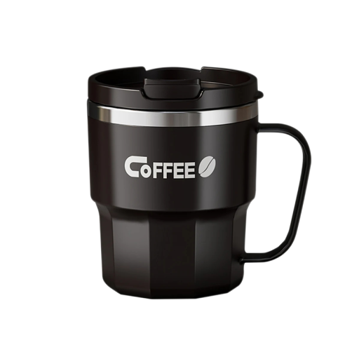 Tätbar termosmugg för kaffe med lock 400 ml dubbellager rostfritt stål 12 × 11 cm värmeisolering för resor till jobbet