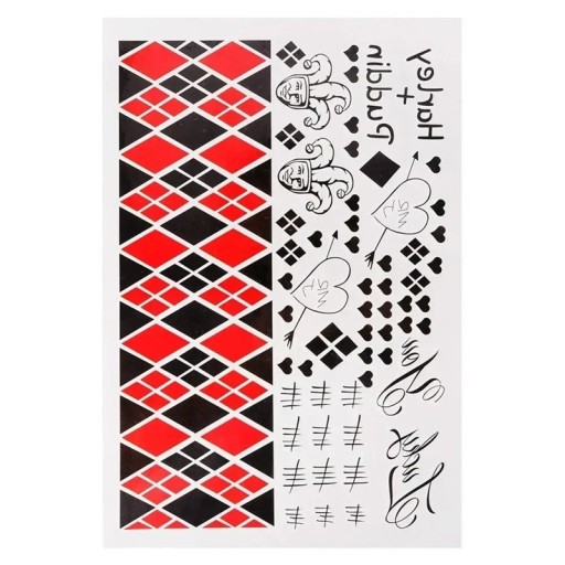 Tatuaggio temporaneo impermeabile 20 x 29,6 cm Adesivo tatuaggio Joker Suicide Squad Facile applicazione Per cosplay e fan