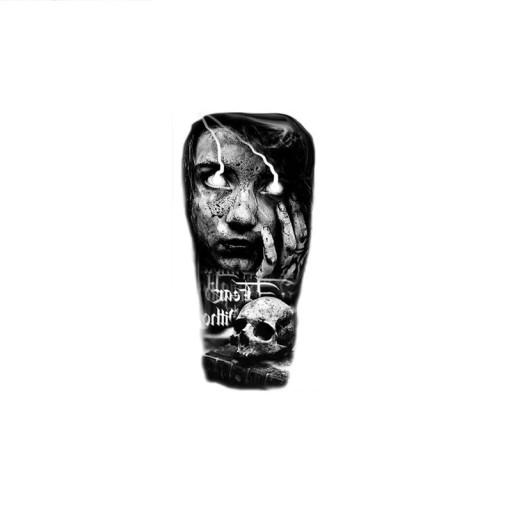 Tatuaj temporar impermeabil 11,5 x 21 cm Motive întunecate și aspre Design realist Durează până la 15 zile Aplicare ușoară Tatuaj corporal