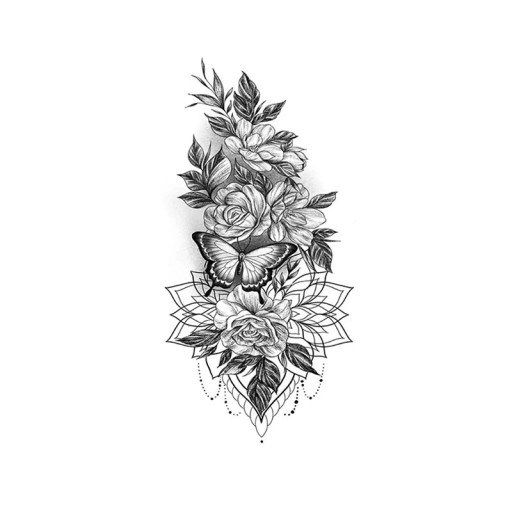 Tatuaj temporar impermeabil 9,6 x 19 cm Model floral delicat Tatuaj autocolant romantic Decor elegant pentru corp Aplicare ușoară