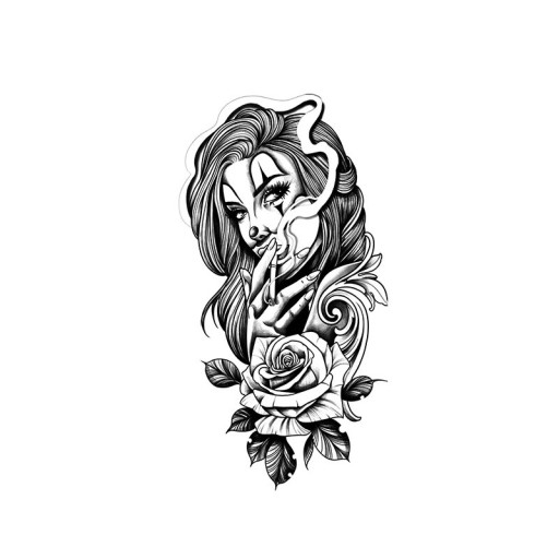 Tatuaj temporar model de flori 19 x 9,6 cm Tatuaj rezistent la apă pentru femei Tatuaj pentru corp Durată până la 15 zile Accesoriu elegant pentru festivaluri