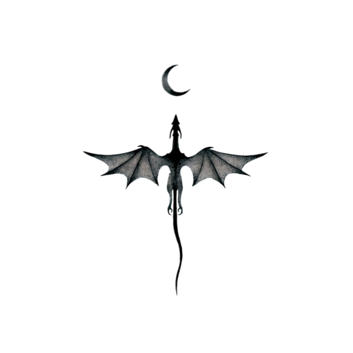 Tatuaj temporar rezistent la apă Dragon și Lună 8 x 10 cm Tatuaj de corp fals Tatuaj cu motiv mistic Tatuaj temporar durabil pentru 15 zile