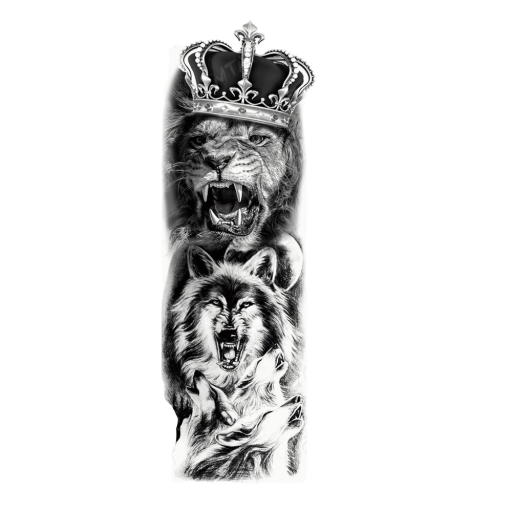 Tatuaje temporal de animales en la manga
