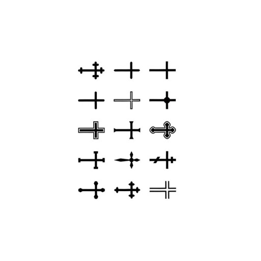 Tatuaje temporar rezistent la apa Cruce 11 x 8 cm Hârtie de tatuaje cu motive încrucișate Tatuaj pentru degete și corp Set de tatuaje false Tatuaje temporare mici