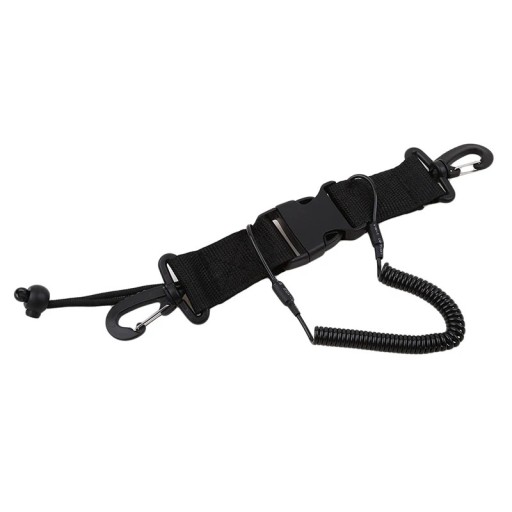 Taucherleine für Kamera Schnelle Auslösung dehnbare Spirale mit Schnalle Ausdehnung bis 150 cm TPU und Nylon Schwarz Für Tauchen und Wassersport