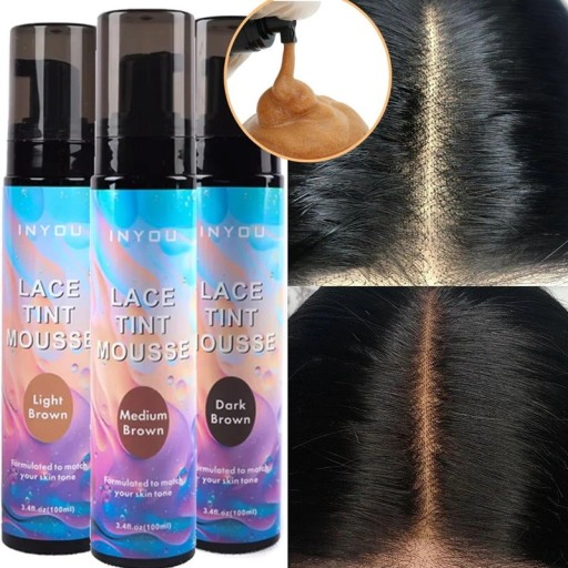 Tavító hab a paróka csipkéjéhez Lace Tint Mousse 100 ml tónáló hab a melt lace fronthoz és a bőr természetes árnyalatához