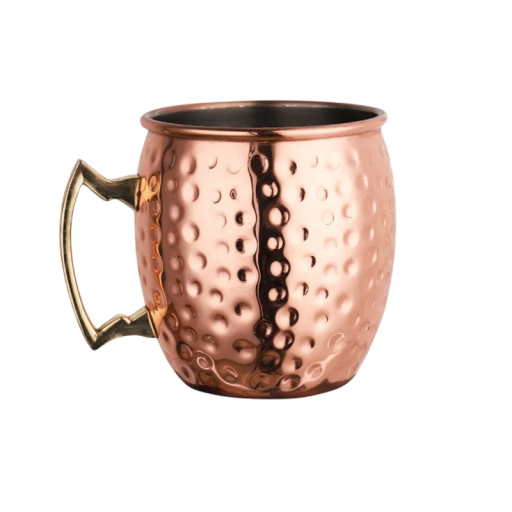 Taza de cobre con superficie martillada y asa 530 ml de cobre 8,8 x 10 x 8,8 cm para servir bebidas en casa y durante reuniones